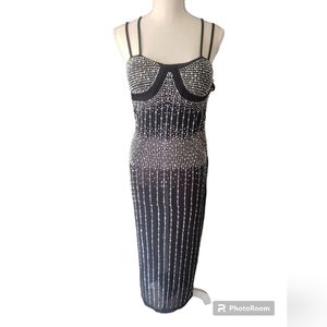Elegant beaded bodycon dress